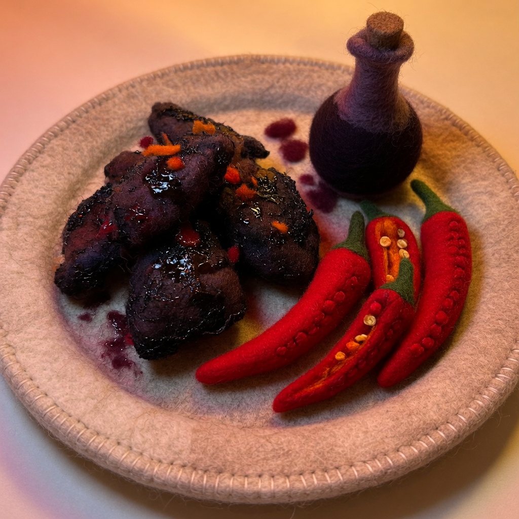 Dark chicken with chilli and vinegar