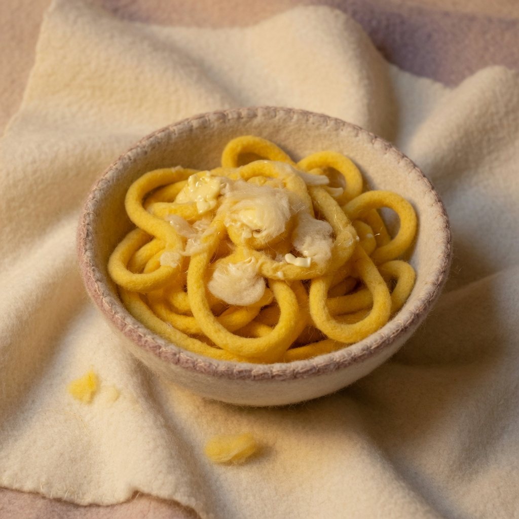 A small bowl of plain buttered pasta